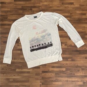 Volcom Crew Neck White Graphic Sweater XS